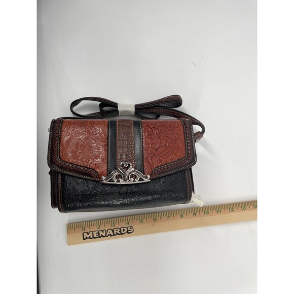 Tooled Leather Faux Alligator Mini Leather Wallet Compartment MC Marc Chantal - Picture 11 of 13